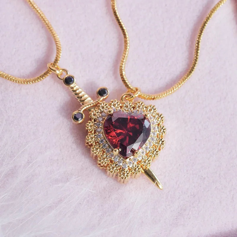 Gothic One Arrow Through Heart Necklace supplier gallery image 3