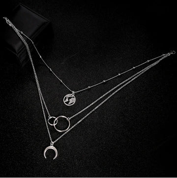 Fashionable Multilayer Boho Moon Map Necklace supplier gallery image 7