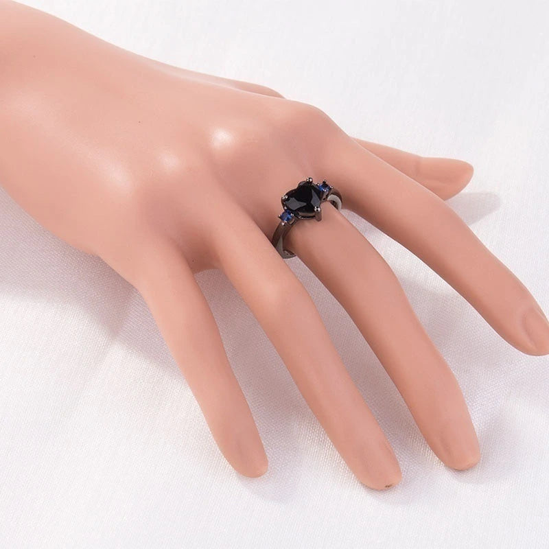 Black Heart Crystal Ring, view 6