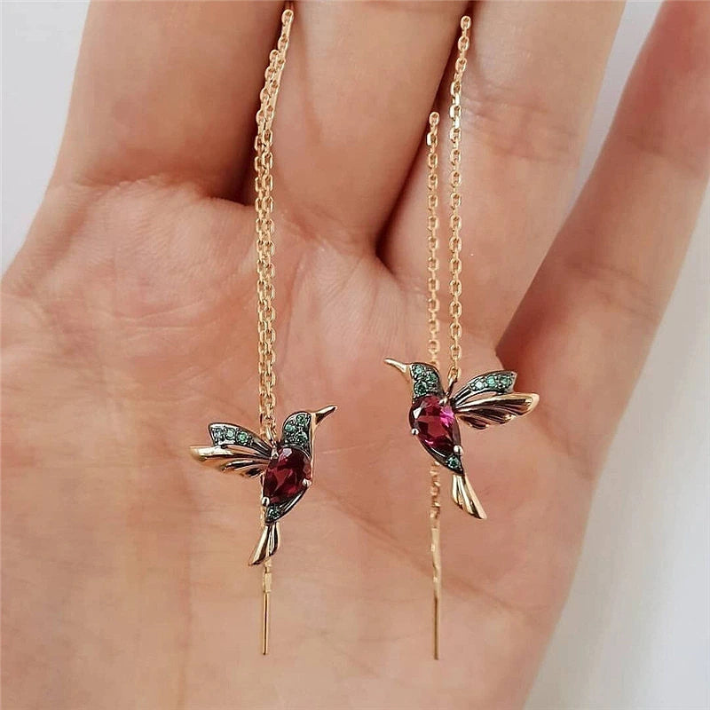 Unique Little Bird Drop Long Earrings supplier gallery image 4