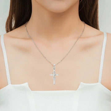 Crystal-Set Cross Pendant Necklace supplier gallery image 4