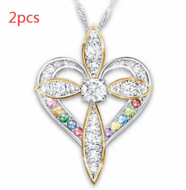 Love Heart Shaped Cross Necklace supplier gallery image 8