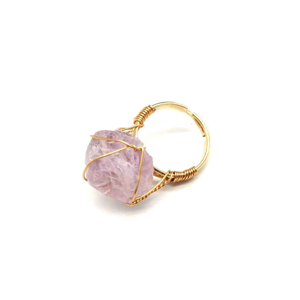 Personality Hand Wrapped Rough Stone Ring supplier gallery image 11