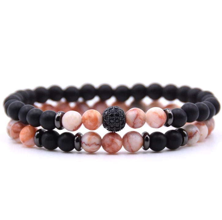 6 mm Natural Stone Bead Bracelet, view 9