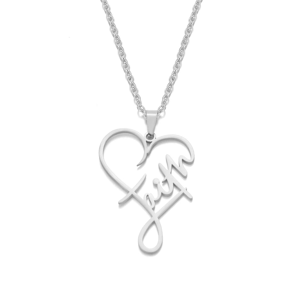 Heart of Faith Pendant Necklace, view 3