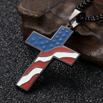 Flag Cross Pendant Necklace supplier gallery image 6