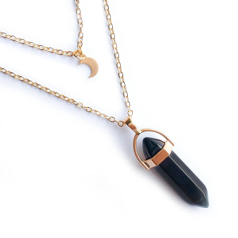 Moon Hexagonal Column Necklace supplier gallery image 4