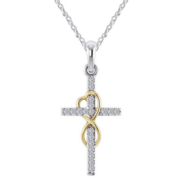 Crystal-Set Cross Pendant Necklace supplier gallery image 6