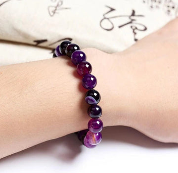 Purple Natural Stone Bead Bracelet, view 3