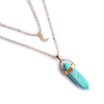 Moon Hexagonal Column Necklace supplier gallery image 7