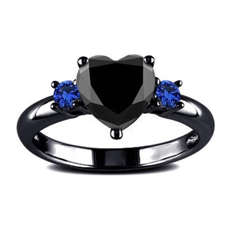 Black Heart Crystal Ring, view 5