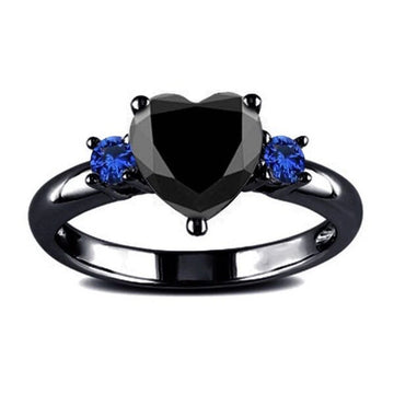 Black Heart Crystal Ring, view 5