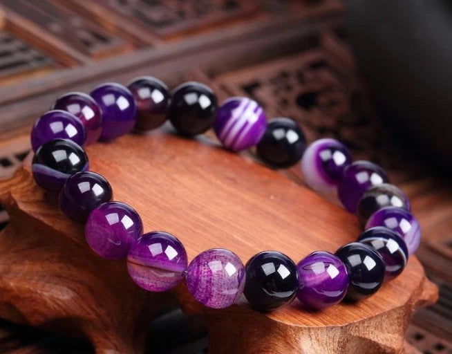 Purple Natural Stone Bead Bracelet, view 7