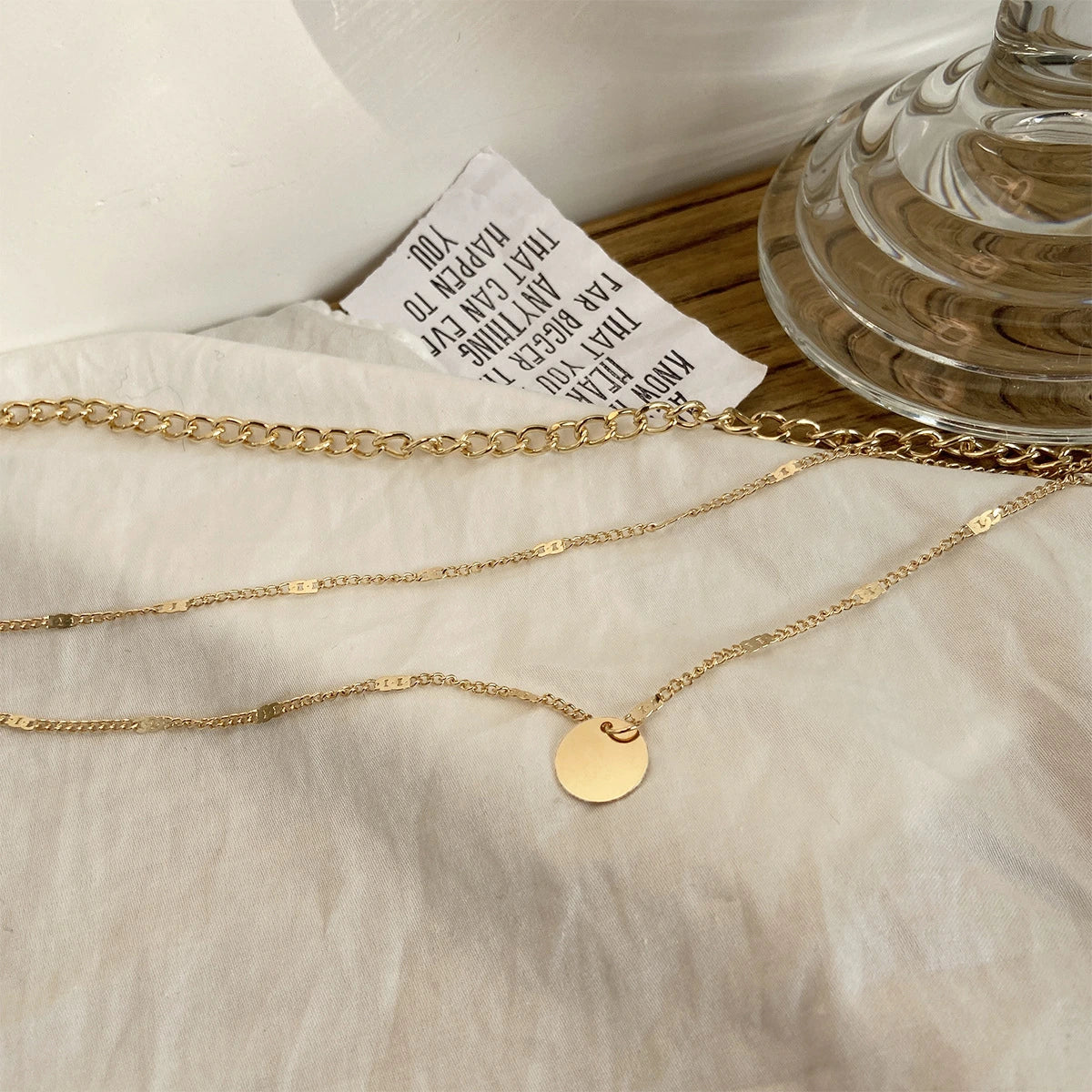 Multilayer Disc Chains Personality Necklace supplier gallery image 4