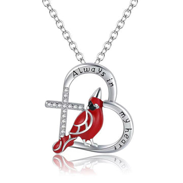 Creative Heart Shaped Cardinal Exquisite Necklace supplier gallery image 10