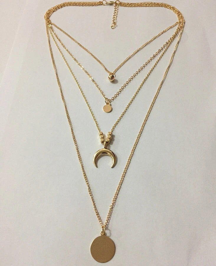 Fashionable Personality Multi Layer Moon Necklace supplier gallery image 5