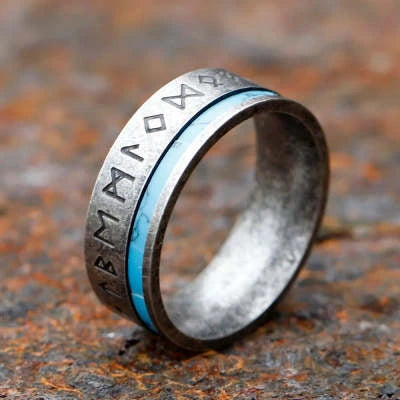 Odin Rune Stainless Steel Viking Ring, view 7