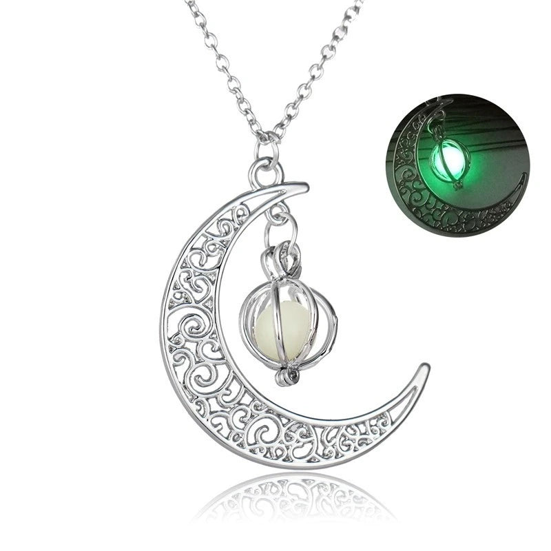Glow-in-the-Dark Moon Pendant Necklace, view 7