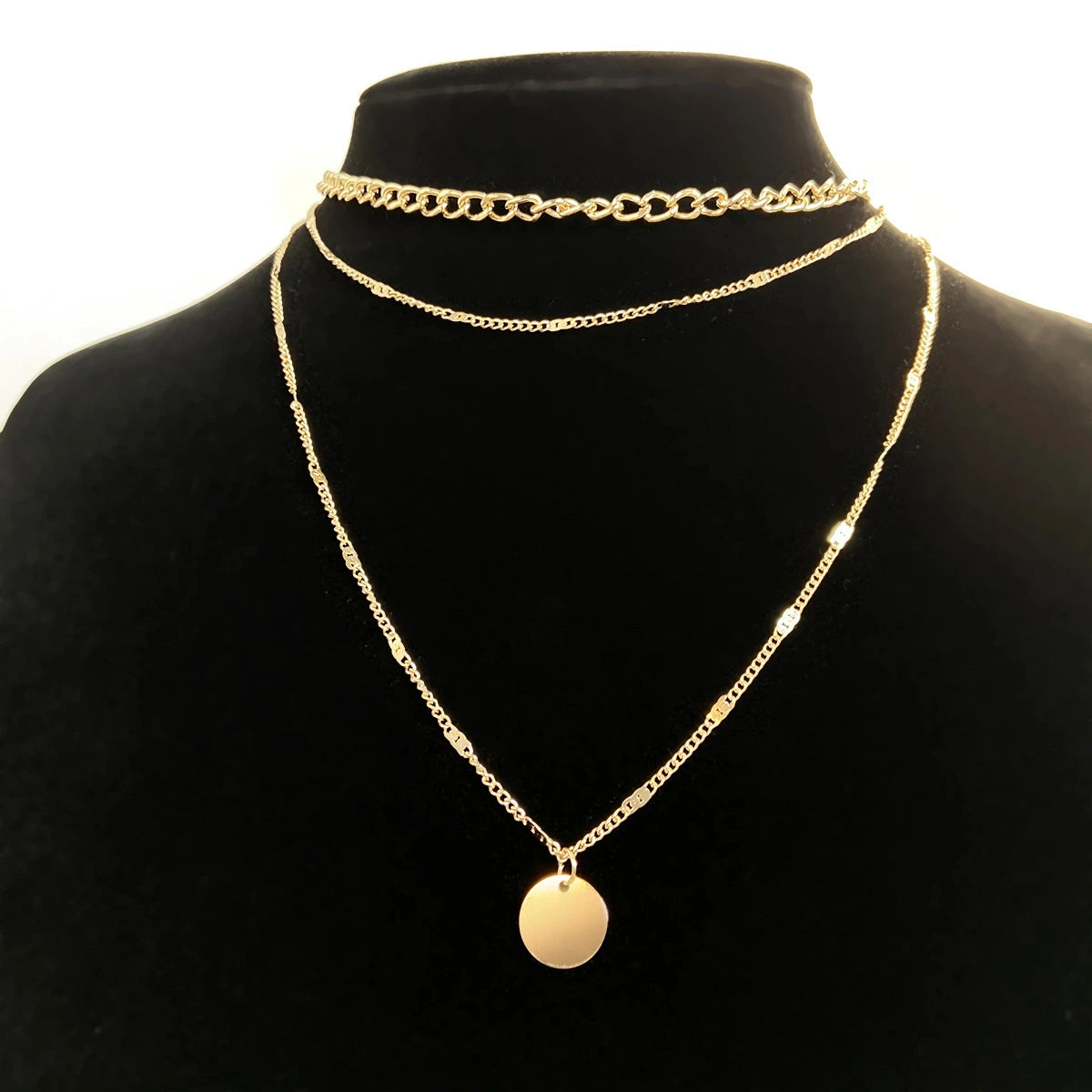 Multilayer Disc Chains Personality Necklace supplier gallery image 6