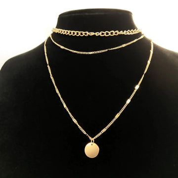 Multilayer Disc Chains Personality Necklace supplier gallery image 6