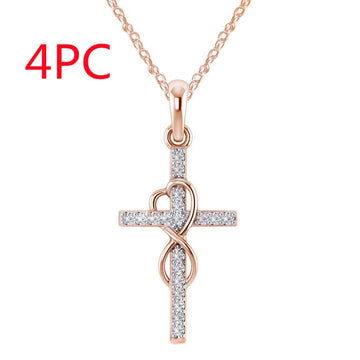 Crystal-Set Cross Pendant Necklace supplier gallery image 12