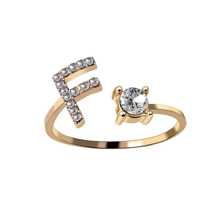Design Adjustable Initial Letter Elegant Ring supplier gallery image 9