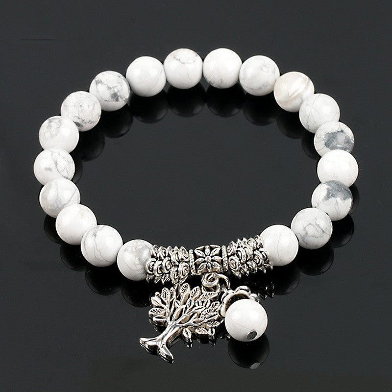 Supplier listing photo for Vintage Frosted White Pine Bead Bracelet