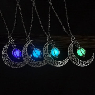Glow-in-the-Dark Moon Pendant Necklace, view 10