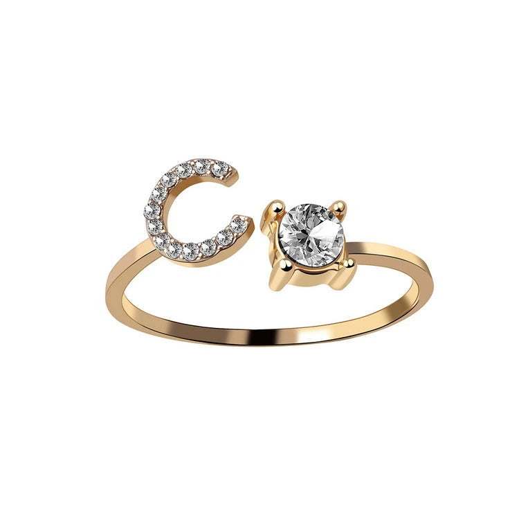 Design Adjustable Initial Letter Elegant Ring supplier gallery image 6