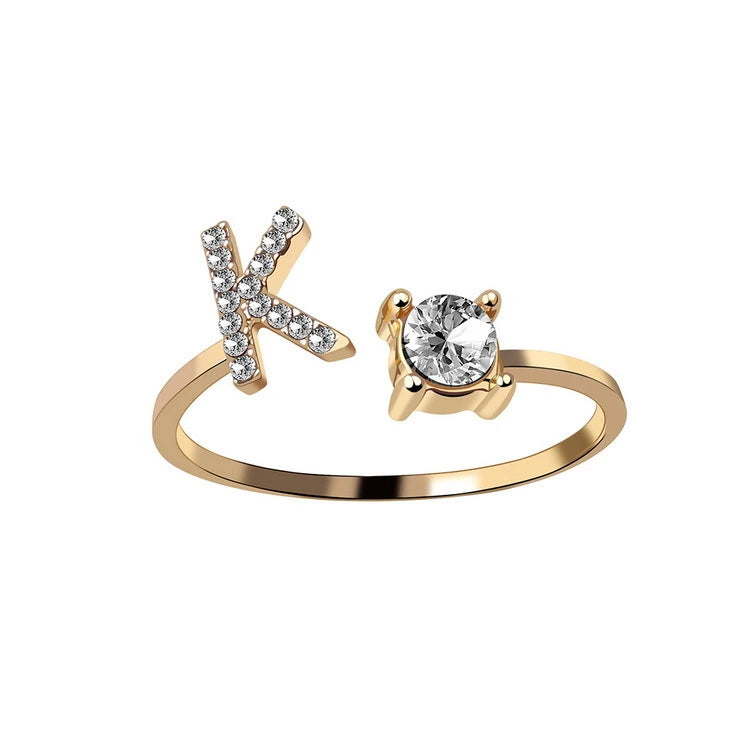 Design Adjustable Initial Letter Elegant Ring supplier gallery image 12