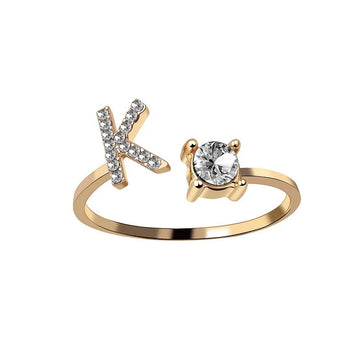 Design Adjustable Initial Letter Elegant Ring supplier gallery image 12