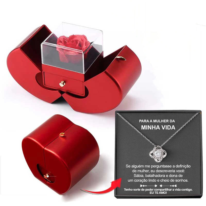 Eternal Rose Gift Box with Love Necklace, view 11