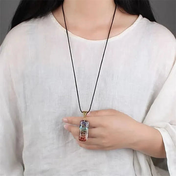 Seven Chakra Crystal Pendant Necklace, view 4