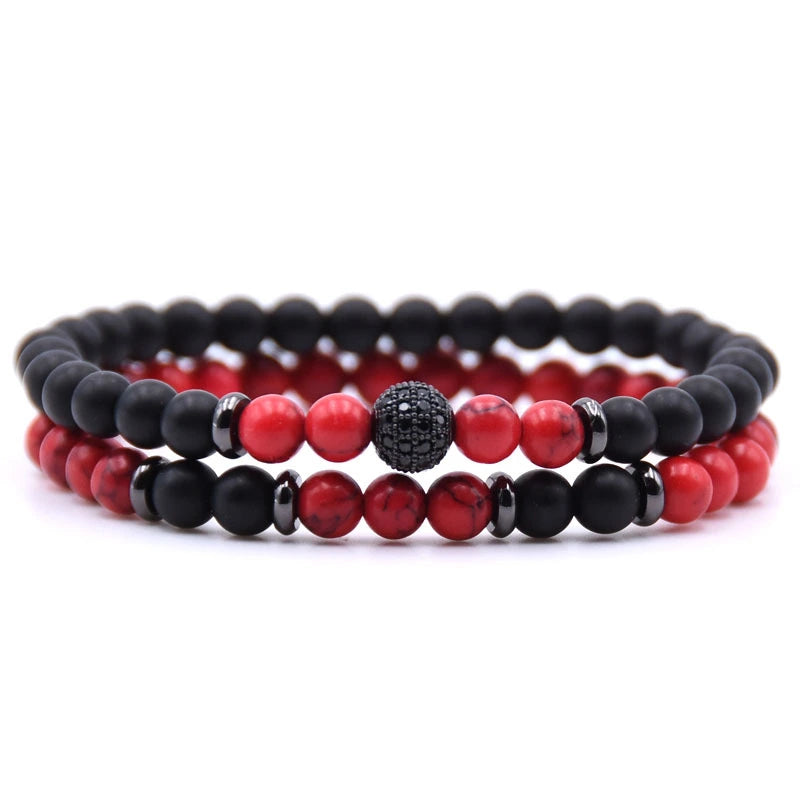 6 mm Natural Stone Bead Bracelet, view 1