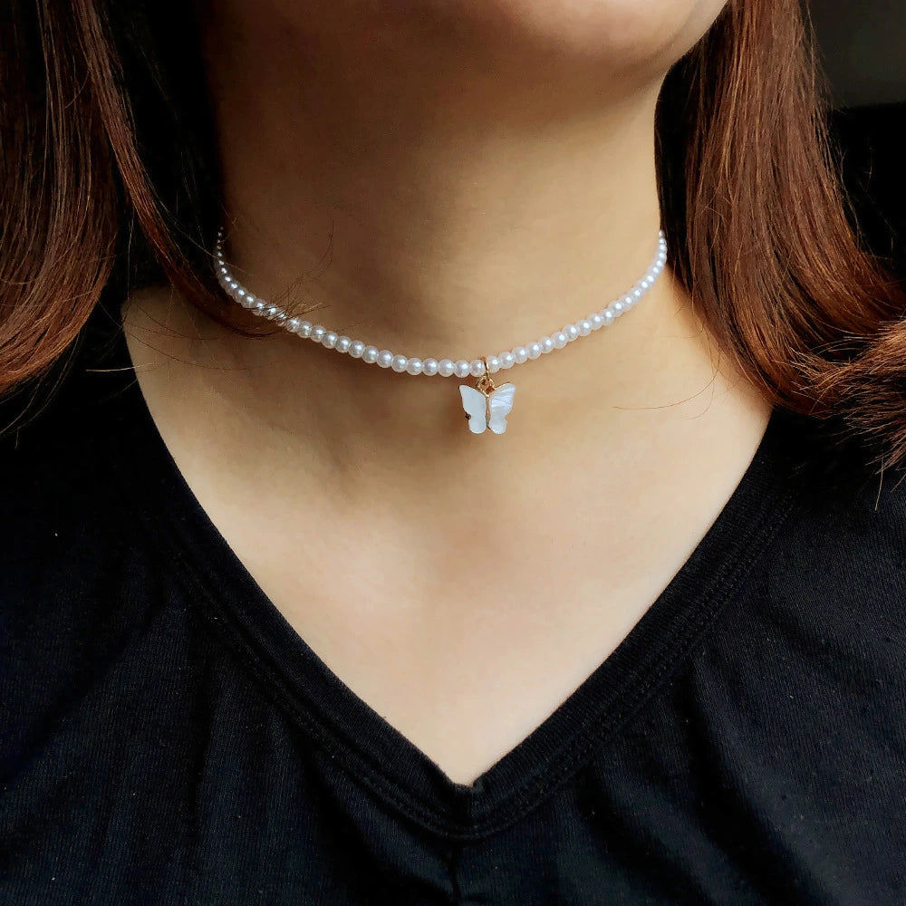 Elegant White Pearl Choker Small Necklace supplier gallery image 5