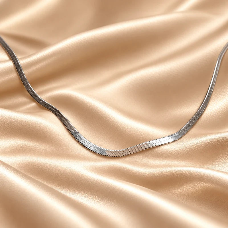 Generated concept artwork for Fine Silver Snake Chain; illustrative only, not an exact product photograph