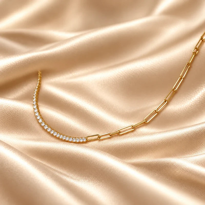 Generated concept artwork for Zircon Tennis Necklace; illustrative only, not an exact product photograph